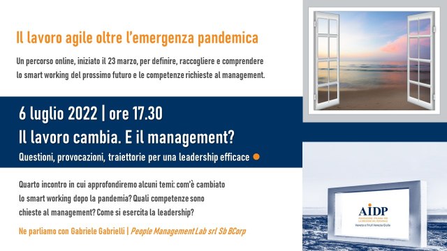 AIDP VENETO E FRIULI VENEZIA GIULIA Il lavoro cambia. E il management?